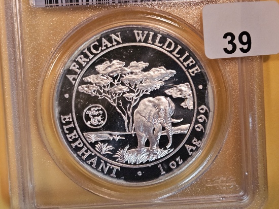 PERFECT! PCGS 2012 Somali Republic silver 100 shillings in Mint State 70