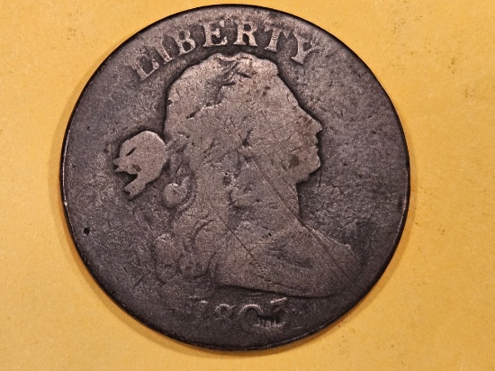 1803 Draped Bust large Cent in Very Good