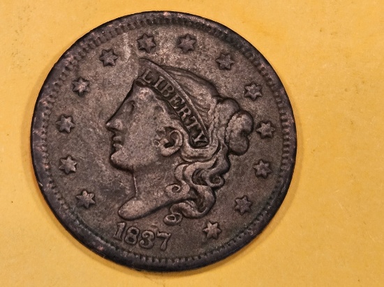 1837 Beaded Cord Large Cent