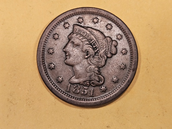 1851 Braided Hair Large Cent