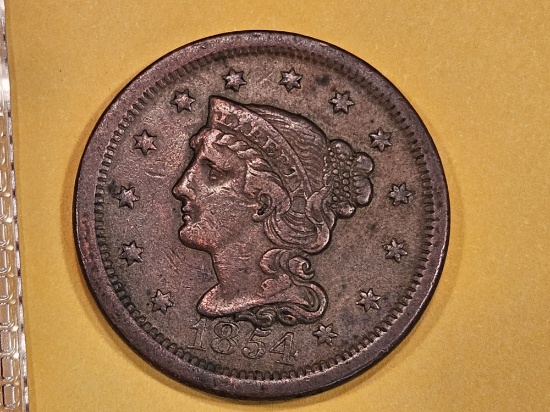 1854 Braided Hair Large Cent