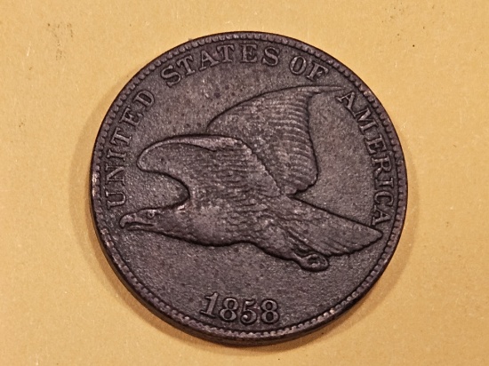 1858 Flying Eagle cent in Extra Fine - details