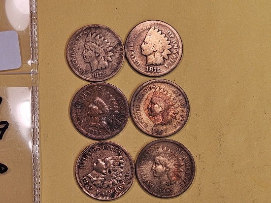 Six Better and Semi-Key date Indian Cents