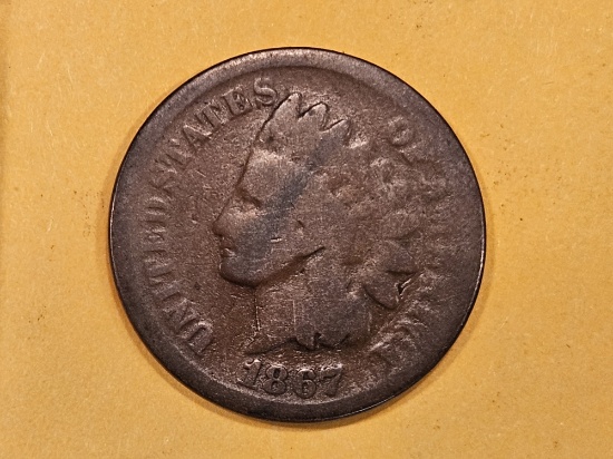 Semi-Key 1867 Indian Cent