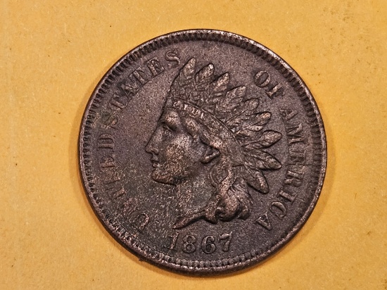 Semi-Key 1867 Indian Cent