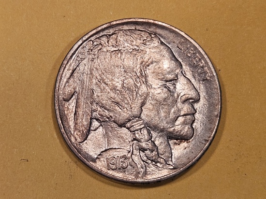Choice Brilliant Uncirculated 1913-D Type 1 Buffalo Nickel
