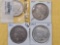 Four Peace Silver Dollars