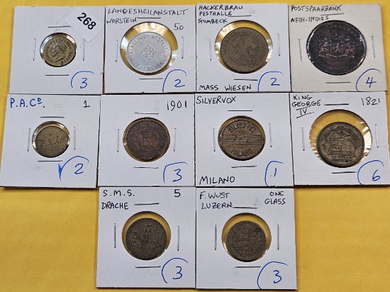 Ten Mixed Exonumia Items