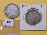 Two Better Date Morgan Silver Dollars