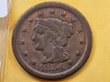 1854 Braided Hair Large Cent