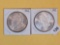 Two Brilliant About Uncirculated Plus Morgan Silver Dollars