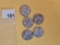 Five silver coins from the Ottoman Empire