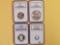 Four NGC-graded coins