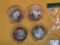 Four Ten Dollar .999 fine Silver Center Casino Gaming Tokens