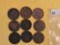 Nine mixed Large Cents