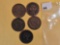 Five mixed Large Cents