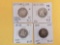Four mixed Seated Liberty silver Quarters