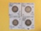 Four mixed Seated Liberty silver Quarters