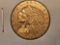 GOLD! 1915 Indian Head Gold Five Dollars in About Uncirculated Plus - details