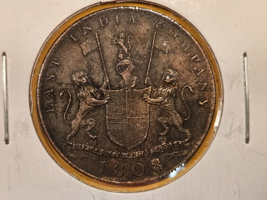 Better grade 1808 British-India 10 cash