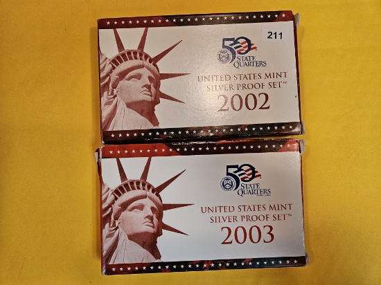 2002 and 2003 US SILVER Proof Sets