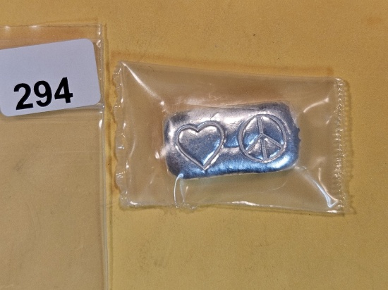 Twenty gram .999 fine silver art bar