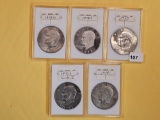Five mixed Choice Eisenhower Dollars