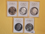 Five mixed Choice Eisenhower Dollars