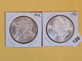 Two Brilliant About Uncirculated Plus Morgan Silver Dollars