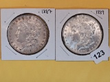 Two Brilliant About Uncirculated Plus Morgan Silver Dollars