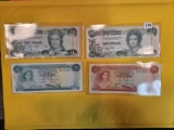 Four nices Crisp AU-UNC notes from the Bahamas