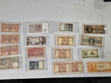 Seventeen nice mixed pieces of currency from Europe