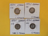 Four more better German 5 pfennigs