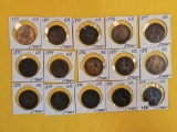 Fifteen nicer, mixed, copper coins from Great Britain