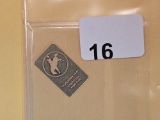 GOLD! Scottsdale Mint one-one hundredth troy ounce .9999 fine Gold Bar