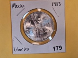 GEM Brilliant Uncirculated 1983 Mexico silver Onza