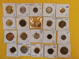 Twenty mixed World coins