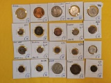 Twenty mixed World coins