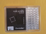 SILVER! Valcambi Suisse 100 Gram .999 fine silver combi-bar