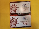 2002 and 2003 US SILVER Proof Sets
