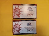 1999 and 2002 US SILVER Proof Sets