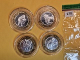 Four Ten Dollar .999 fine Silver Center Casino Gaming Tokens