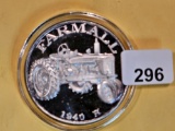 One Troy ounce .999 fine silver proof art round