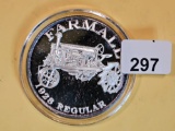 One Troy ounce .999 fine silver proof art round