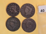 Four Braided Hair and Coronet Head Large Cents