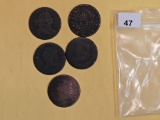 Five Draped Bust and Classic Head Large Cents