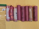 Eight Mixed Wheat cent rolls