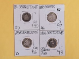 Four mixed Seated Liberty silver Dimes