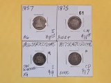 Four mixed Seated Liberty silver Dimes