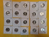 Twenty mixed Silver, Proof, Washington Quarters
